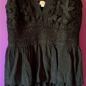 Rebellion Black Smocked Ruffled Mini Dress